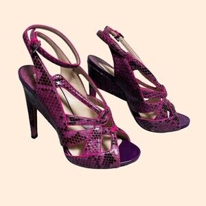 NEW Nicholas Kirkwood Lizard Purple Strappy Heels